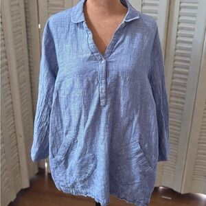 Seasalt Cornwall Blue V-Neck Blouse